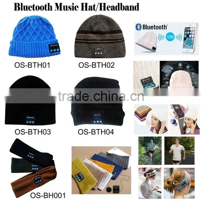 Custom Made Logo bluetooth Knit Beanie hat with Custom logo