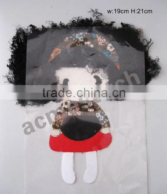 appliqued patch lovely girl to be ironed on all kinds fo garments