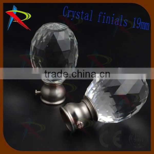 Adjustable Modern 19mm Metal meeting room Window Curtain Pole Finial