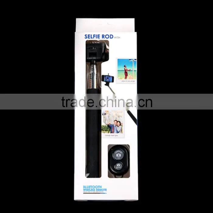 2015 hot selling bluetooth selfie stick with bluetooth remote shutter button
