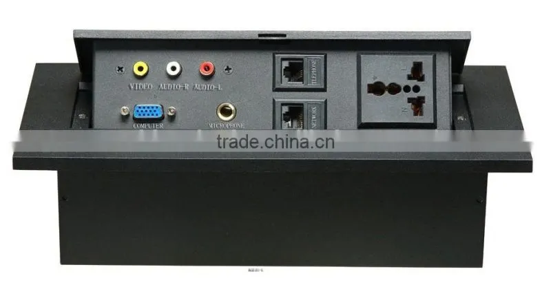 Multi-media Zinc Power Socket With 6.35 Microphone For Conference Table