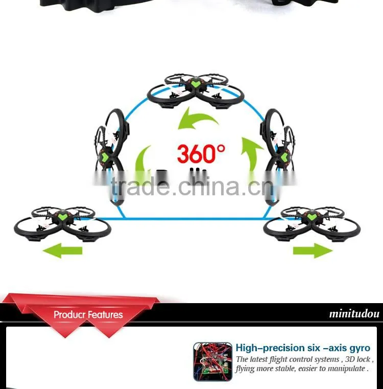 New Arrived model aircraft 2.4G 6 Axis 4 Channel RC quadrocopter with lights UFO RC drone with desirable camera