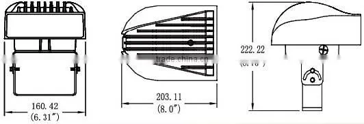 High energy saving led wall pack light water proof IP65, 100-277Volt, high perfection driver