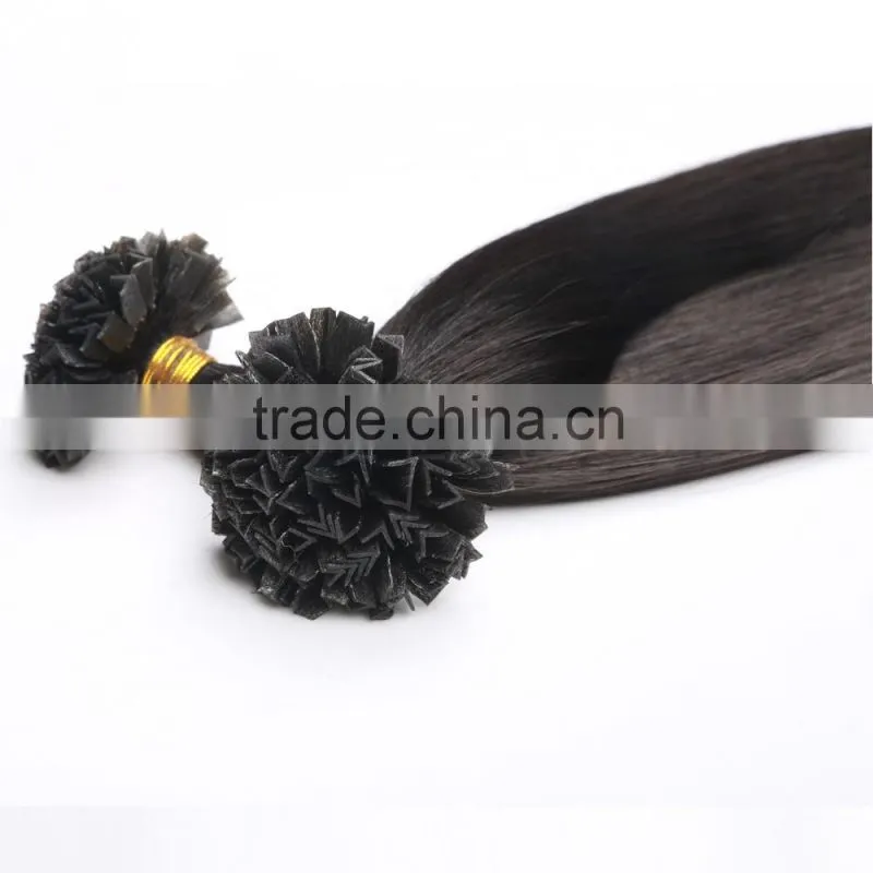 Taobao hot selling v shape remy human hair pre bonded hair extensions