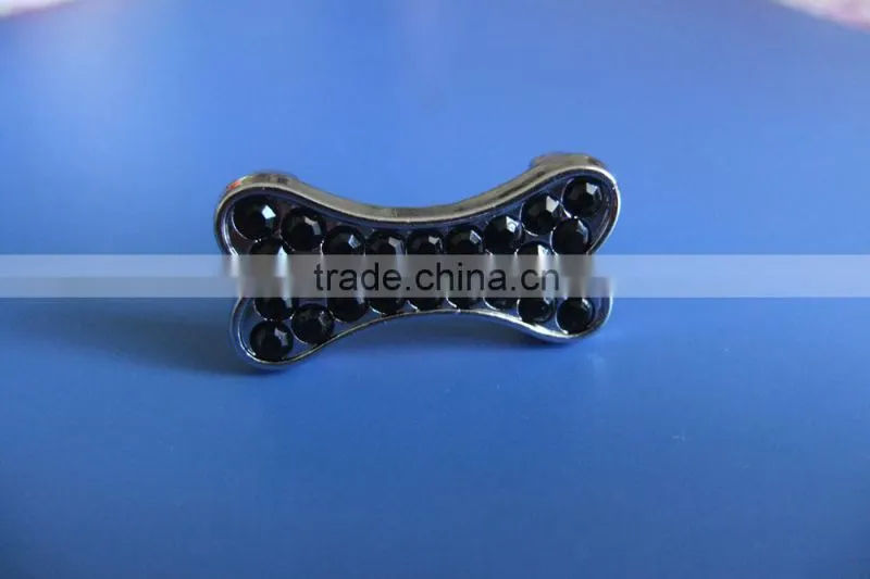 Zinc Alloy Metal Diamante Bone Shape Charms with 10mm Inner Hole Size