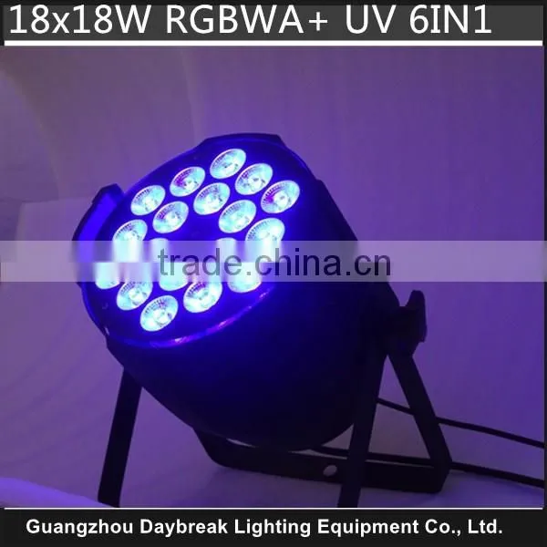 18 RGBWA UV led par6in1 light factory wholesale cheap price 18*18w high brightness top quality