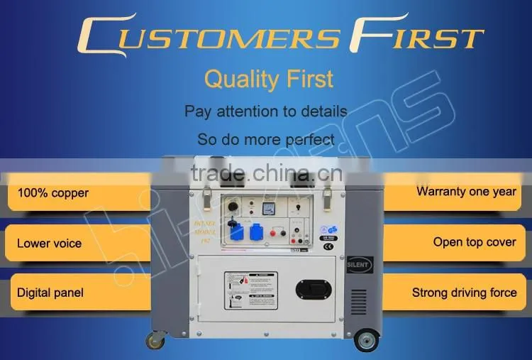 Hot sale new silent 6KW single phase open top cover diesel generator