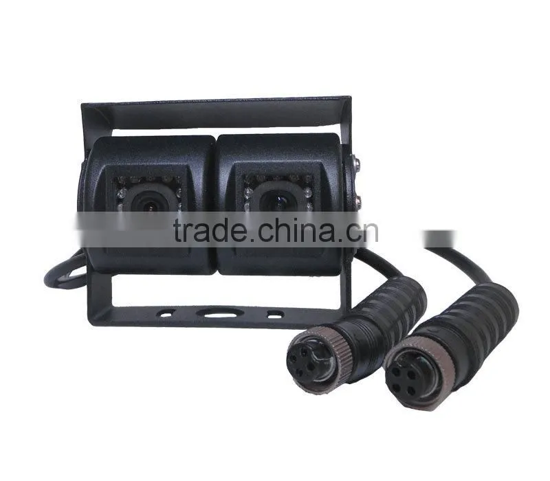 1 Year Warranty High Quality Truck Backup Camera System Wired Analog Waterprof Twin Lens CCD Reversing Camera