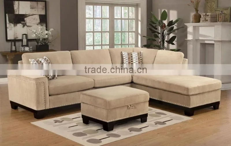 Fabric cover living room sofa set with metal nails XYN2054