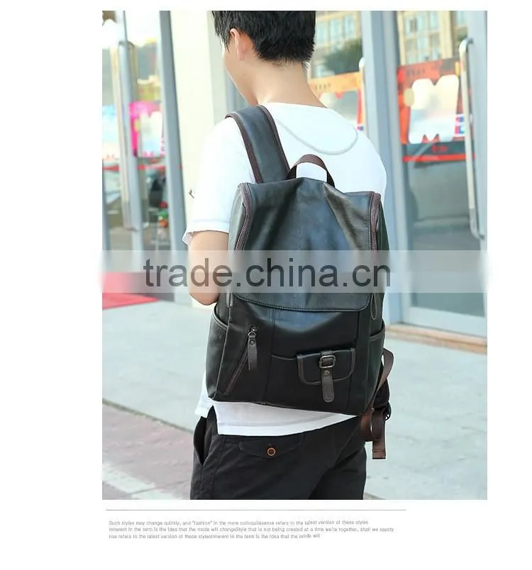 2015 vintage mens leather laptop bag backpack