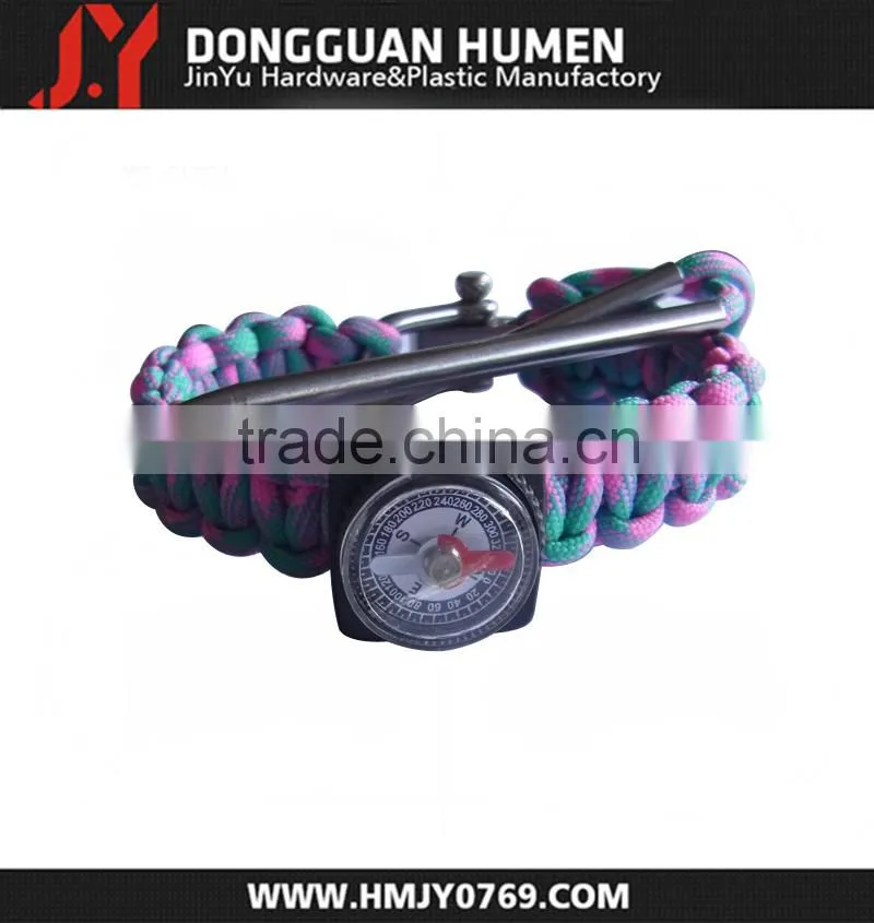 Jinyu high quality paracord compass/mini compass/plastic compass zipper pull