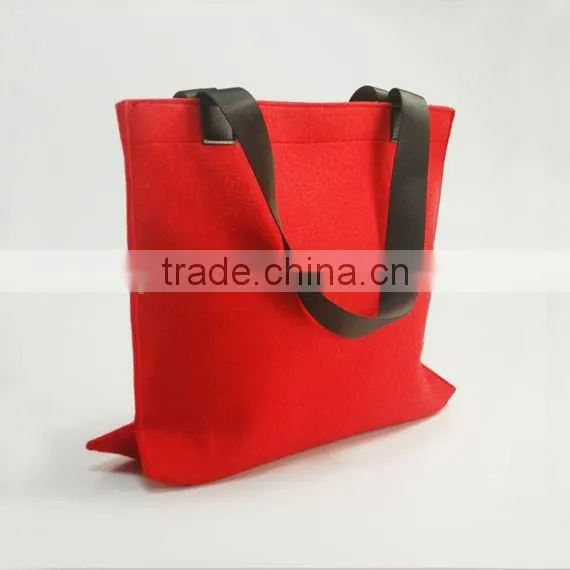 Fashion Cheap Stable Red Wool Felt Shopping Bag