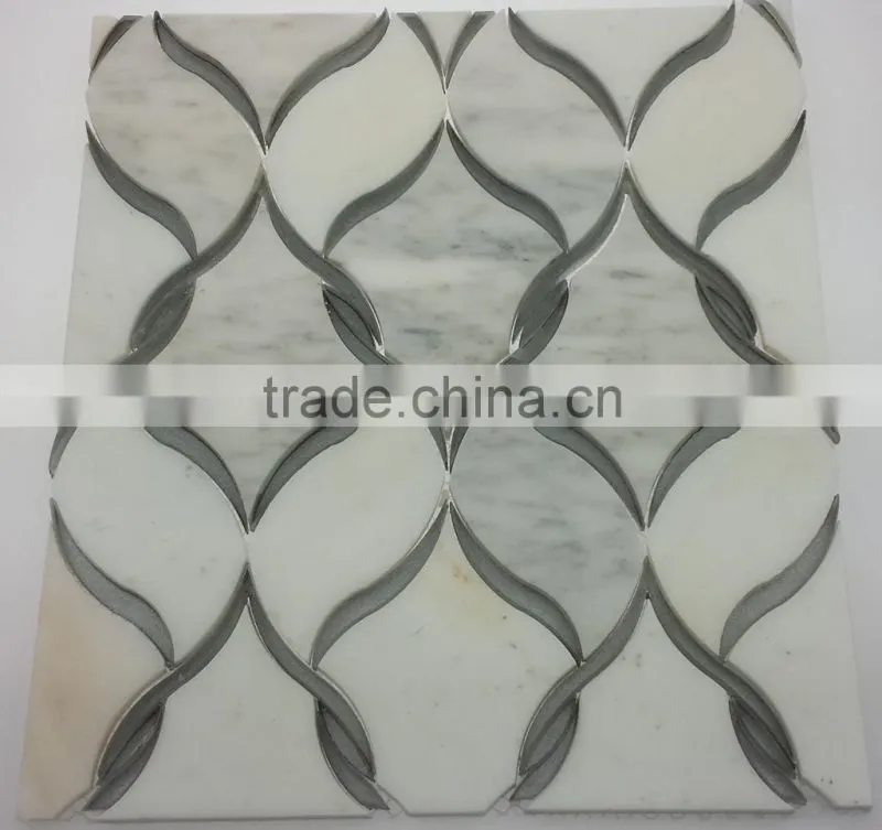 accurate water jet glass cutting Milky white color tile mix