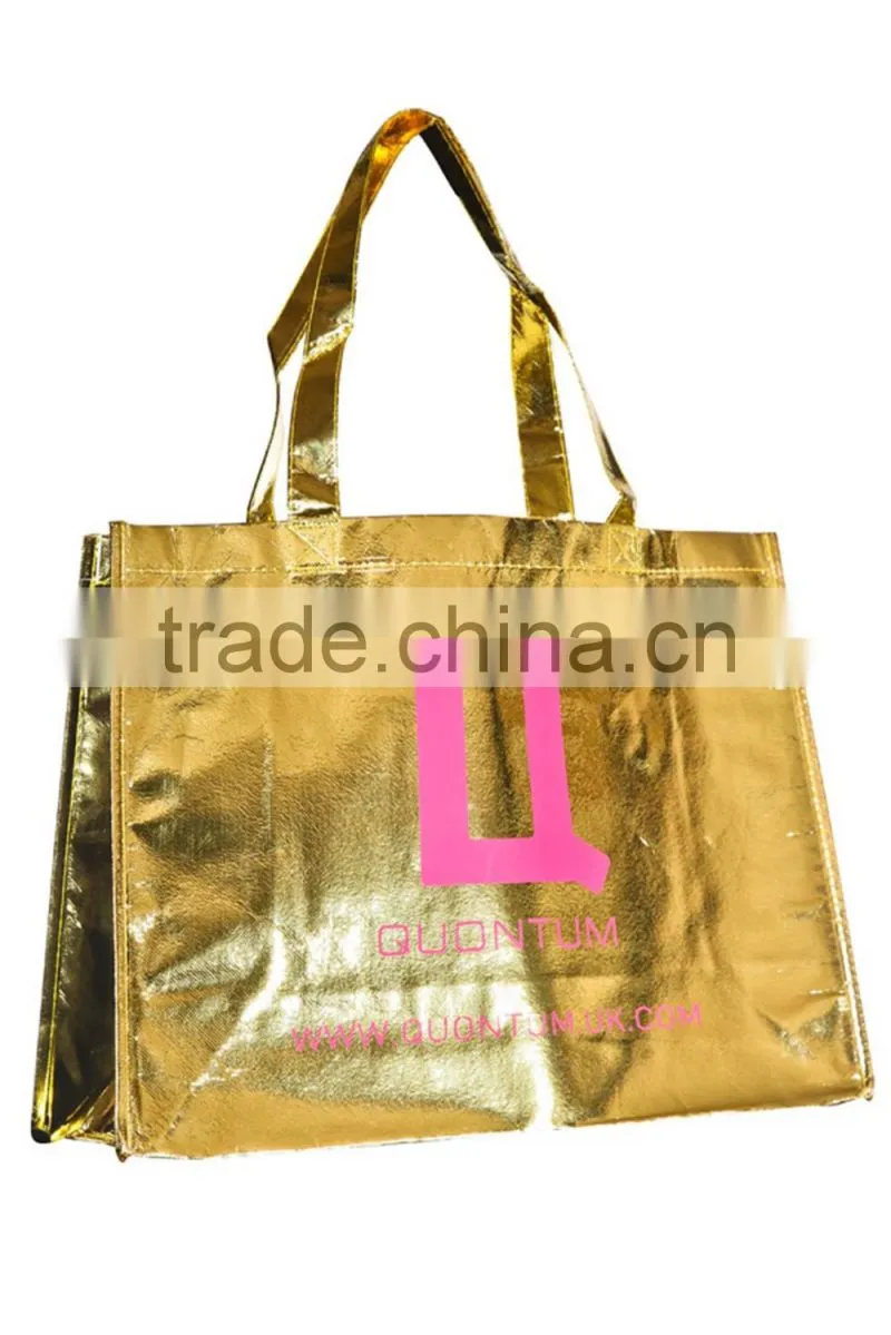 Gold Metallic Non-Woven Reusable Bags