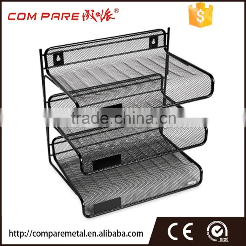 Mesh Collection 3-Tier Desk Shelf, Letter-Size, Black