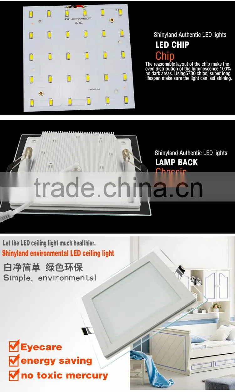 Brand new square glass panel light with high quality