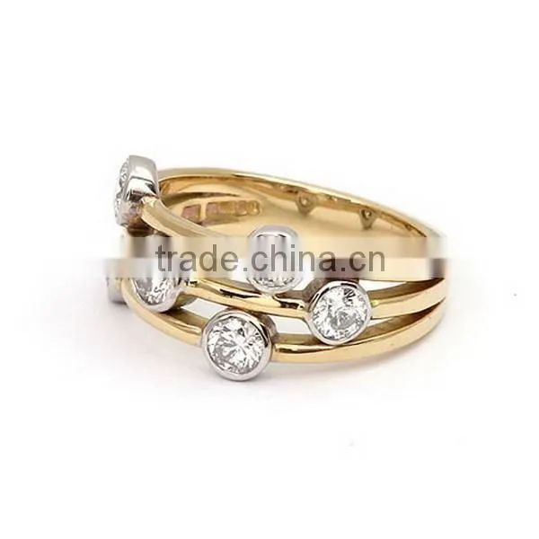 14K gold stacking ring diamonds ruby and clear gemstone stacking rings sets of 3