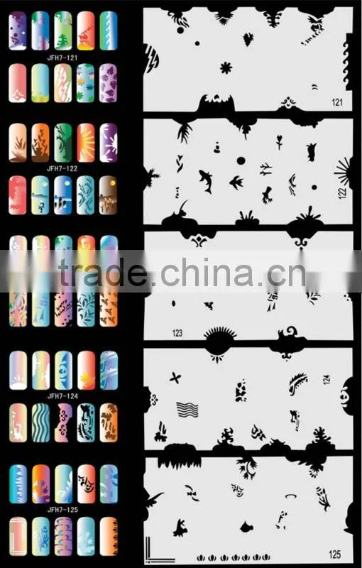320 Design 20 Sheets Airbrush Stencils Nail Art Air Brush Mold Too Set No.7