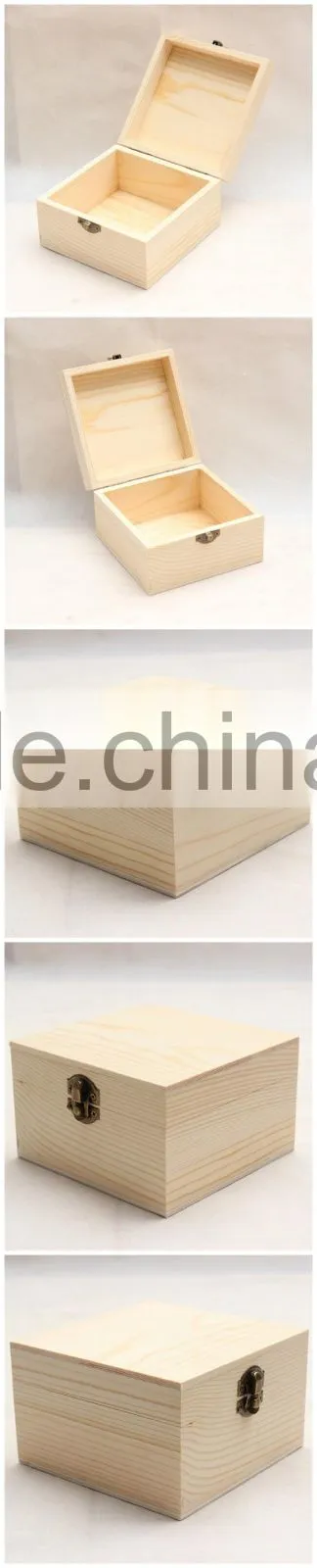 Custom Unfinished Pine Wood Gift Box