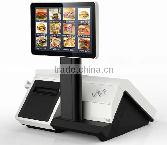 All in one touch POS system with 80mm auto cut printer-Windows7 windows10