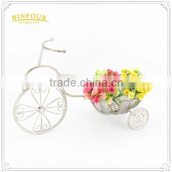 round planter for home used white metal flower pots