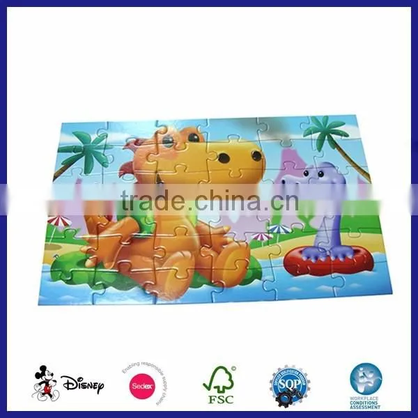 education toys 2016 cardboard animal children toy puzzle