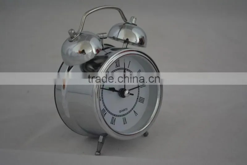 buy in China best selling cool silver mantle interactive clock with white clock face for home decoration