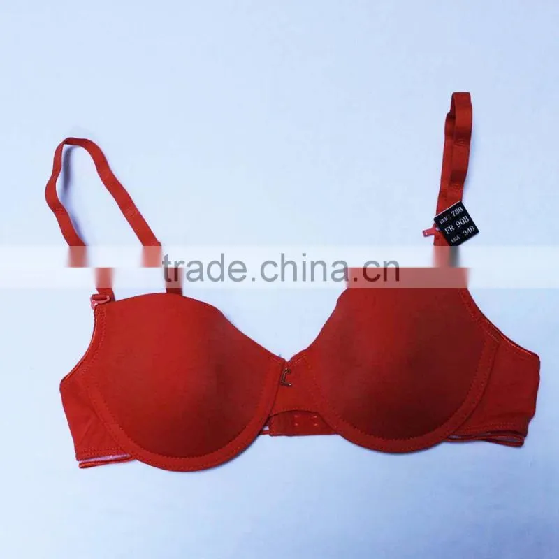 OEM service plain red color push up sex bra
