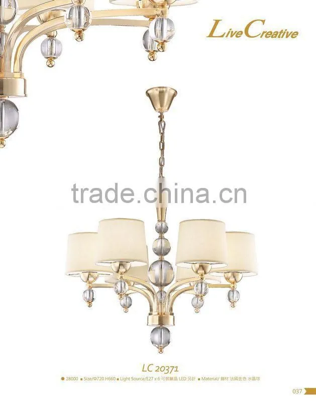 Concise indoor pendant lamp with lampshade/fiber optic chandelier