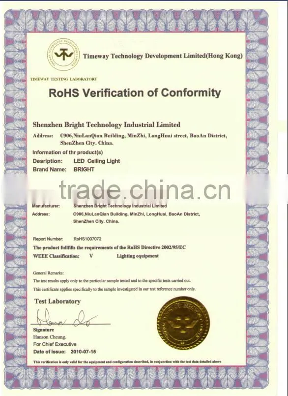 7w AC100-240V led ceiling light, 560~620 Lm 2700-7000k led ceiling light, IP50 led ceiling light with 3years warranty