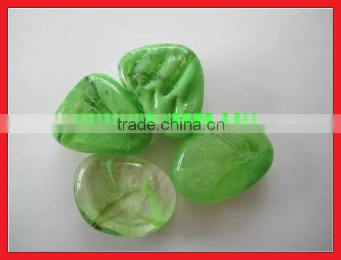 Black colored decorative fire pit Cashew Shape Glass Gems