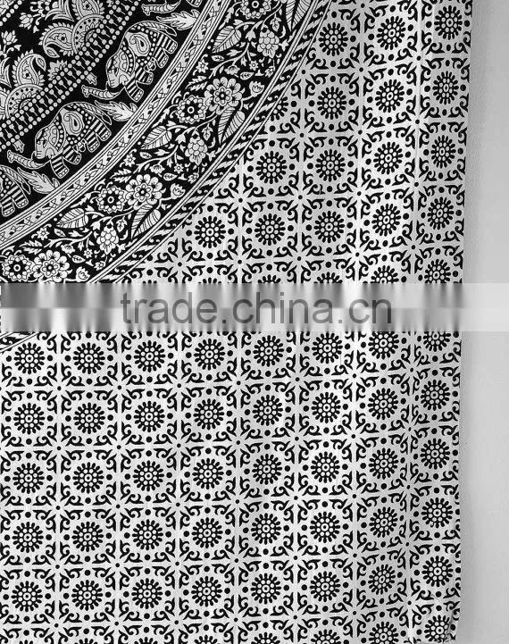 White Mandala Wall Hanging Large Elephant Mandala Tapestries