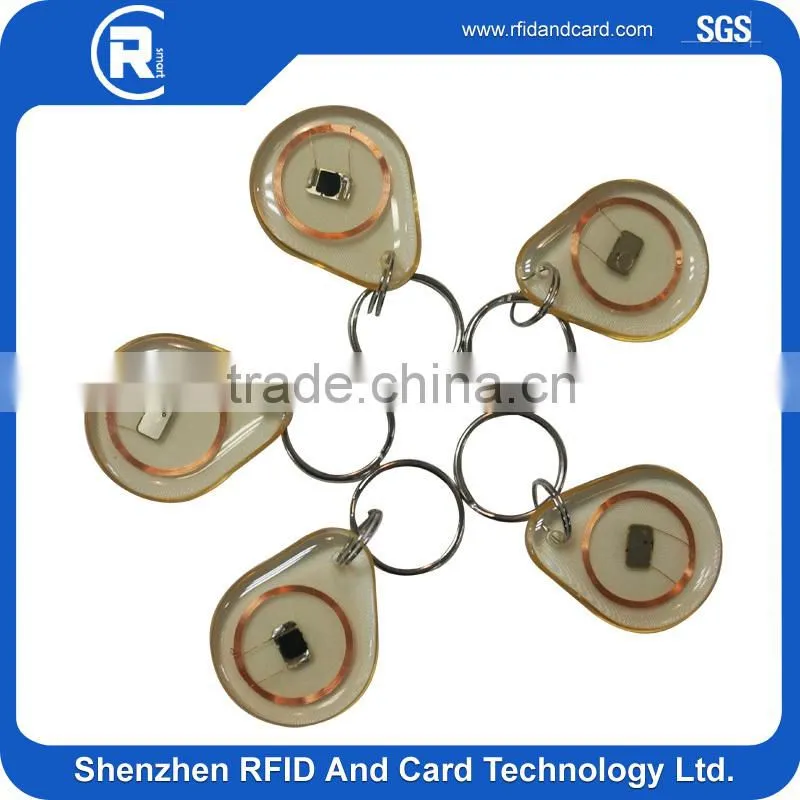 LF 125KHZ EM4200 RFID keyfob tag ABS with keyring