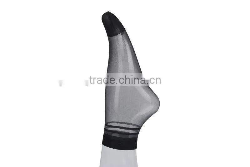 Custom jacquard men and women non slip transparent ankle socks 4237