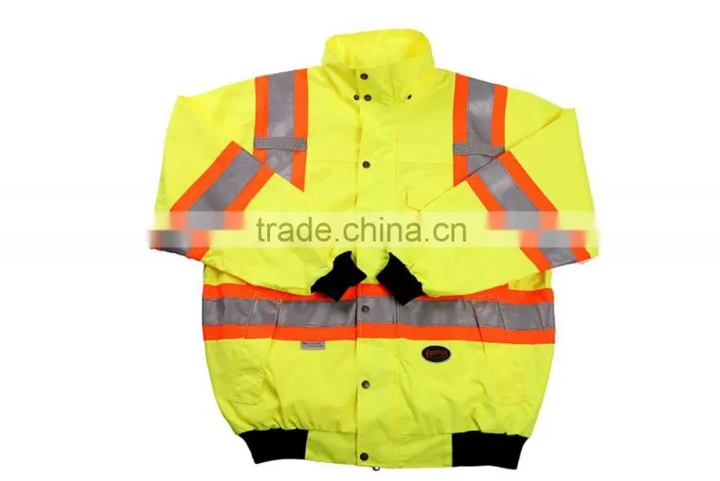 2016 New Waterproof Reflective Men Long Raincoat Customized Reflective Safety Raincoat