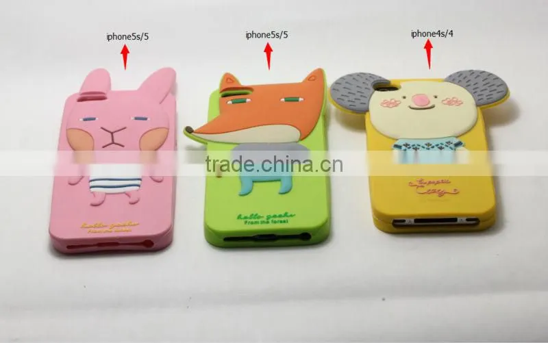 silicone lovely cartoon animal case for samsung galaxy s5 ,romane forest series