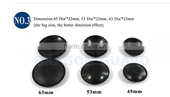 Anti burglar 8.2mhz rf anti theft tag clothing, small round hard tag, small hard tags