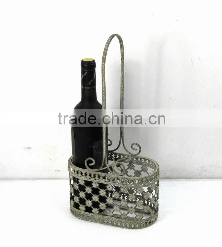 2 Places Oval Metal Wine Holder