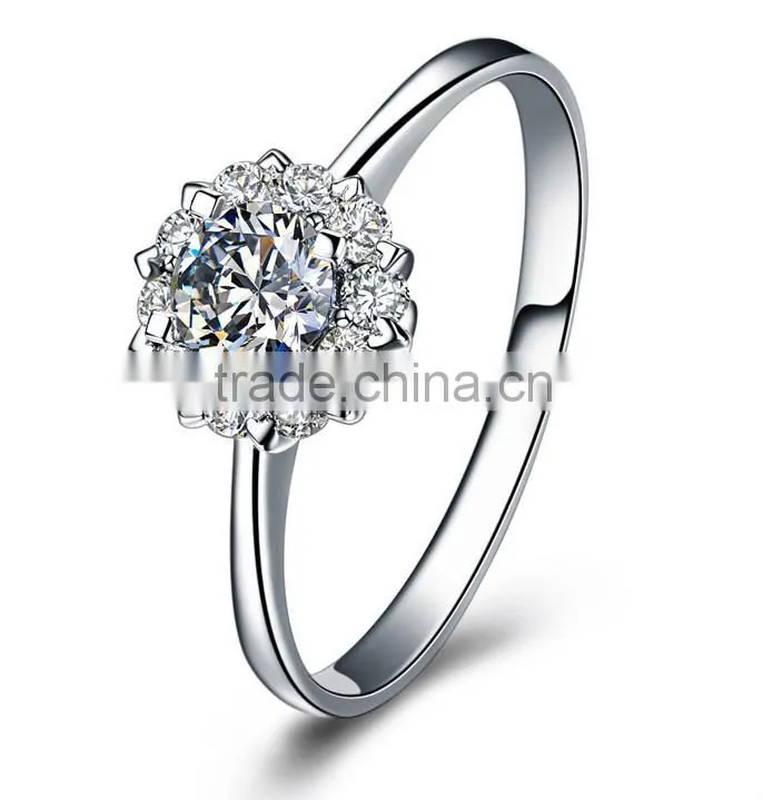 Modern design sun flower shape 925 silver ring