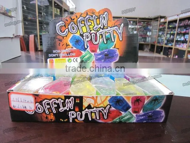 Factory supplier wholesale Crystal Coffin putty with dinosaur frog spider lizard alien 24pcs/box a variety of colors