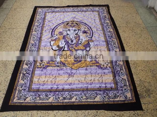 multicoloured printed ganesh tapestries new from india