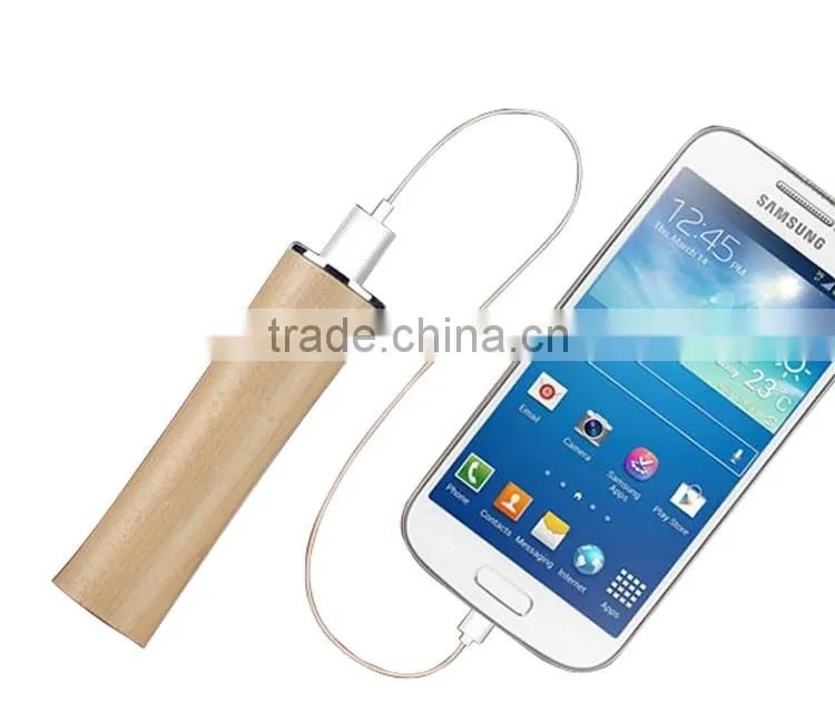 China supplier Li-polymer battery wooden power bank 2200mah lip stick power bank