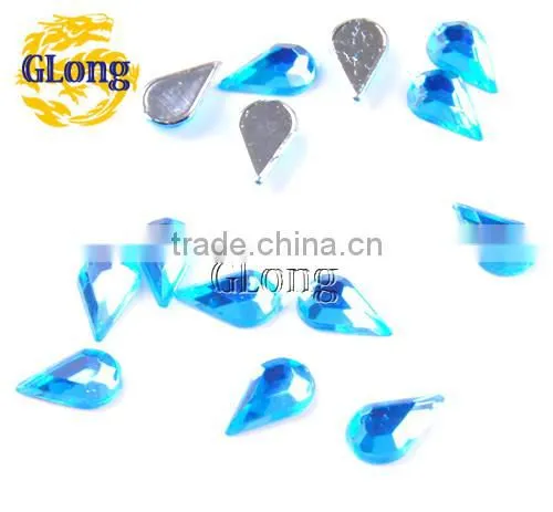 5*8mm Water Drop 3D Shape Acrylic Flat Back Mix Color Rhinestone Crystal For Stylish Bag Garment Shoes #GY015-8P(Mix-s)