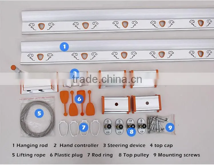 2016 new arriving hand lifting aluminum and stainless steel mounted clothes drying rack