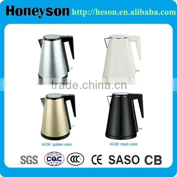 1.2L 1000w Honeyson electric stainless steel cordless kettle