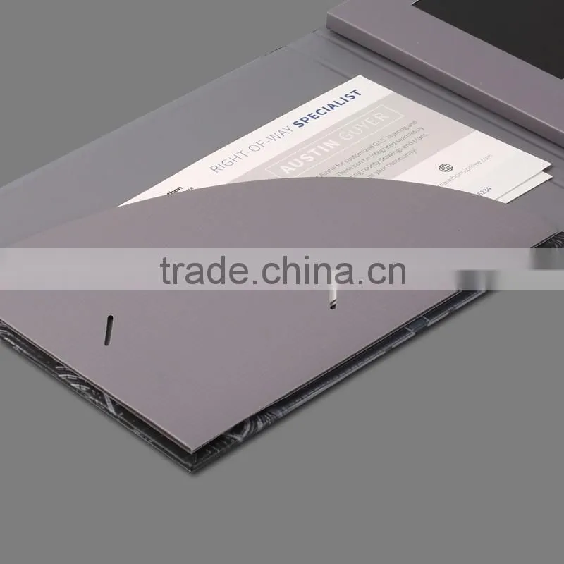 Digital lcd video player mailer with pocket and hard cover from shiny