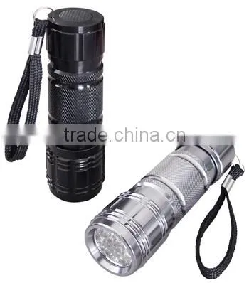 TE061 2015 Promotion Aluminum zoom in and out 9LED Flashlight With Lanyard