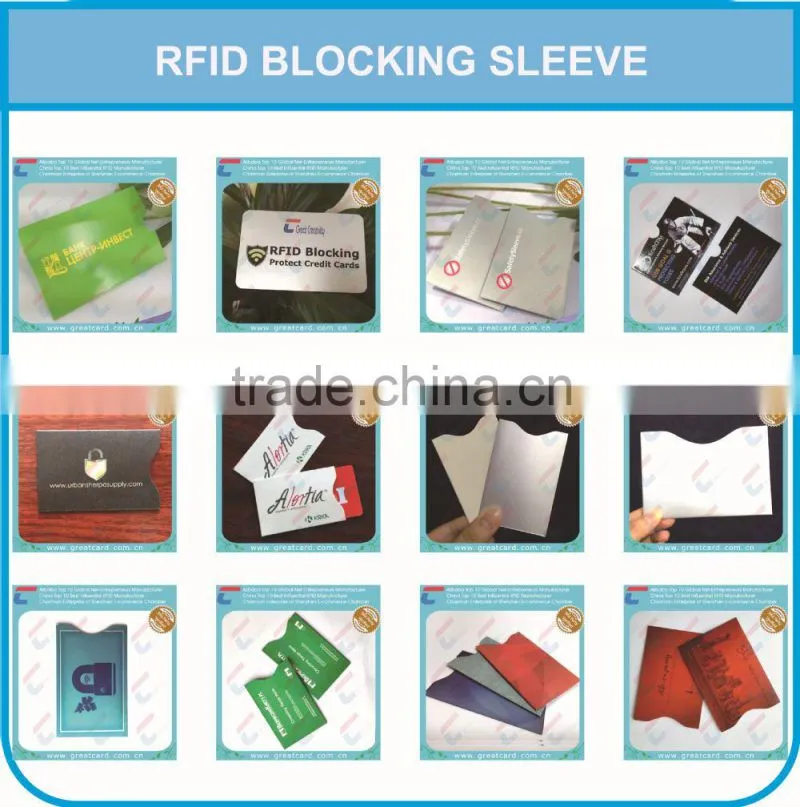 Customized Plastic ID card Sleeves and blocking paper card Sleeves