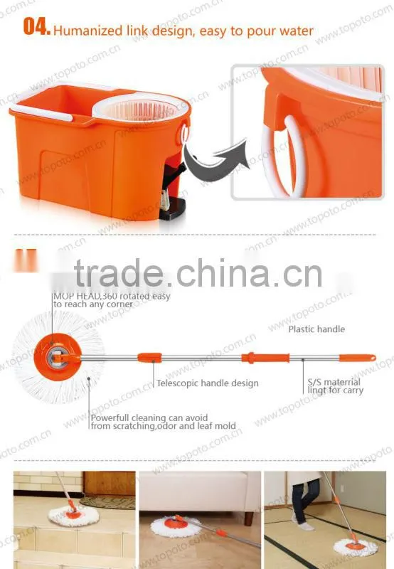 Telescopic easy mop hand pressing Spinning mop-TOPOTO