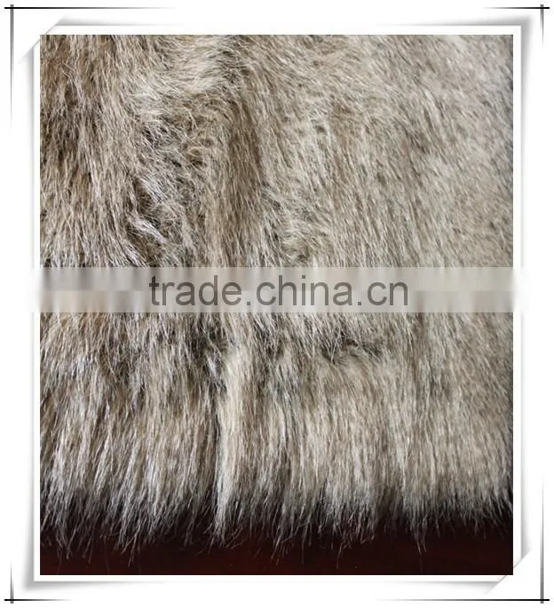 RY15092113 long pile brown fake fur fabric
